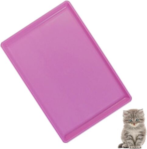 Pet Food Mat Waterproof Rubber for Replacement Tray Dog Crate Cages Crates Avoid Water or Spilling Out Dishwasher Safe Pink 19.5" LX13.2 WX1.0 H in Saudi Arabia