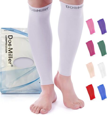 Doc Miller Compression Calf Sleeve for Men & Women, Premium Medical Grade, 15-20mmHg Graduated Support for Running, Calf Tear, Shin Splints, Knee High, Calf Sleeves, 1 Pair in Saudi Arabia