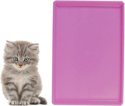 Pet Food Mat Waterproof Rubber for Replacement Tray Dog Crate Cages Crates Avoid Water or Spilling Out Dishwasher Safe Pink 17.3" LX11.4 WX1.2 H in Saudi Arabia