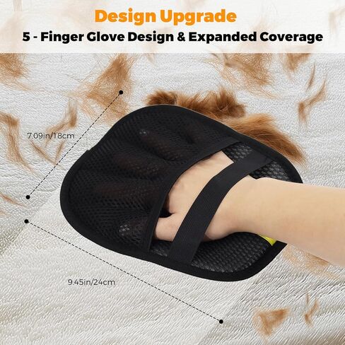 Pet Hair Removal Glove for Cats & Dogs, Upgraded Five-Finger Electrostatic Pet Hair Gloves, Reusable Magic Brush Pet Hair Remover Tool for Laundry, Couch, Carpet, Car Seat,Cat Grooming Gloves in Saudi Arabia