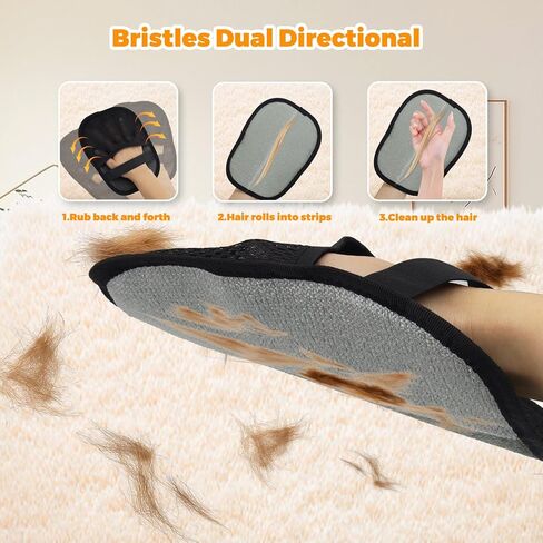 Pet Hair Removal Glove for Cats & Dogs, Upgraded Five-Finger Electrostatic Pet Hair Gloves, Reusable Magic Brush Pet Hair Remover Tool for Laundry, Couch, Carpet, Car Seat,Cat Grooming Gloves in Saudi Arabia