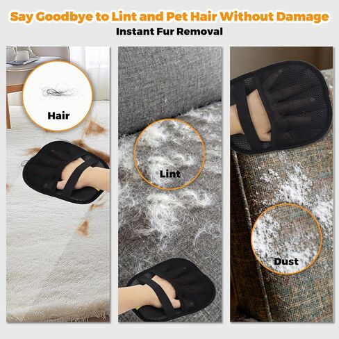 Pet Hair Removal Glove for Cats & Dogs, Upgraded Five-Finger Electrostatic Pet Hair Gloves, Reusable Magic Brush Pet Hair Remover Tool for Laundry, Couch, Carpet, Car Seat,Cat Grooming Gloves in Saudi Arabia