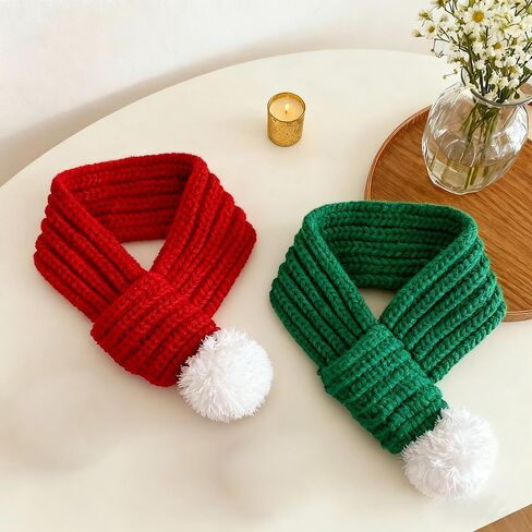 Christmas Scarf for Dog,Knitted Dog Christmas Scarf & Bandana,Pet Holiday Party Costume Accessories, Green in Saudi Arabia