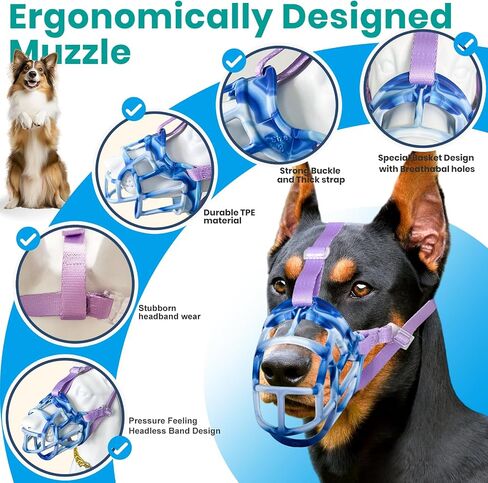 Dog Basket Muzzle, Anti-Biting Chewing Cage Muzzle, Lightweight and Comfortable, Allows Panting & Drinking, Transparent Size 1 in Saudi Arabia