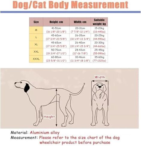 Large Pet Dog Wheelchair for German Shepherd, M/XL/XXL/XXXL Adjustable Mobility Rehabilitation Wheels, Disabled Hind Legs Walking for 15 to 60kg Dog in Saudi Arabia