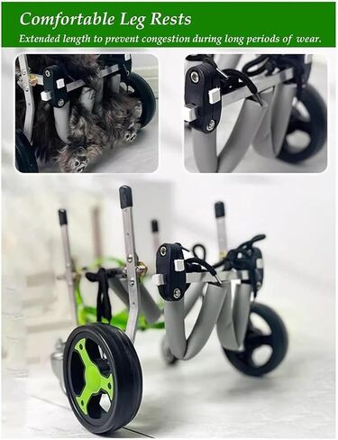 Dog Wheelchair 4 Wheels Cart for Leg Full Support, Adjustable Pet Wheelchair for Small Medium Large Doggy, Light Weight Rehabilitation Brace Wheelchair in Saudi Arabia