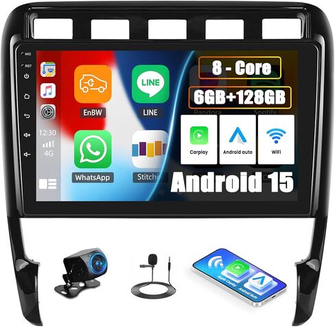 [2G+32G]Android 13 Car Stereo for Porsche Cayenne 2003-2010 with Wireless Apple Carplay Android Auto,9'' HD Touchscreen Car Radio with Mirror link WiFi GPS Navigation Bluetooth FM/RDS SWC+Rear Camera in Saudi Arabia