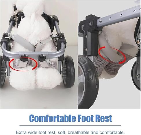 Dog Mobility Aid Wheelchair Adjustable Front Back Wheels for Small, Medium, and Large Dogs with Paralysis Or Injury Leg Brace Trolley for Arthritis and Mobility Support in Saudi Arabia