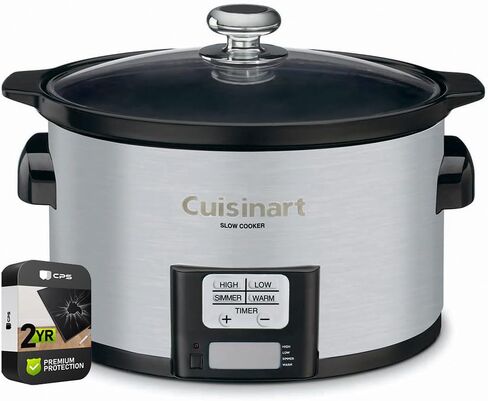Cuisinart PSC-350 حزمة طباخ بطيء قابلة للبرمجة سعة 3.5 لتر من الفولاذ المقاوم للصدأ مع حزمة حماية محسنة CPS لمدة عامين in Saudi Arabia