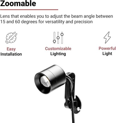 Chihiros Z Light - App Controlled Aquarium Spotlight, Dimmable Fish Tank Grow Light, Small LED for Planted Tanks - 2800-8000K Customizable Aquarium Light - Normal, Black in Saudi Arabia