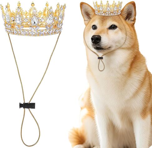 Abbylike Pet Rhinestone King Crown Small Size, Queen Crown for Halloween Costume for Small Dog Cat Cosplay Party Accessories Adoption Celebration Wedding Birthday Photos Prop Costume in Saudi Arabia