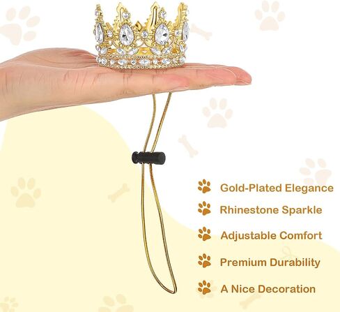 Abbylike Pet Rhinestone King Crown Small Size, Queen Crown for Halloween Costume for Small Dog Cat Cosplay Party Accessories Adoption Celebration Wedding Birthday Photos Prop Costume in Saudi Arabia