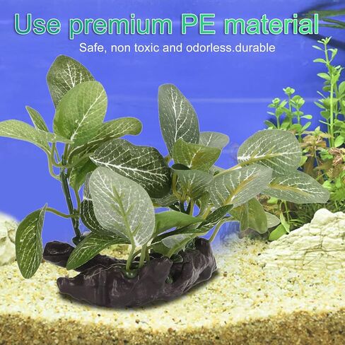 2 Pack Artificial Aquarium Plants, PE Plastic Lotus & Grass Decor Set for Fish Tank, Fake Underwater Plants for Aquarium Landscaping in Saudi Arabia