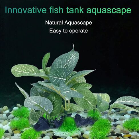 2 Pack Artificial Aquarium Plants, PE Plastic Lotus & Grass Decor Set for Fish Tank, Fake Underwater Plants for Aquarium Landscaping in Saudi Arabia
