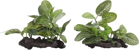 2 Pack Artificial Aquarium Plants, PE Plastic Lotus & Grass Decor Set for Fish Tank, Fake Underwater Plants for Aquarium Landscaping in Saudi Arabia