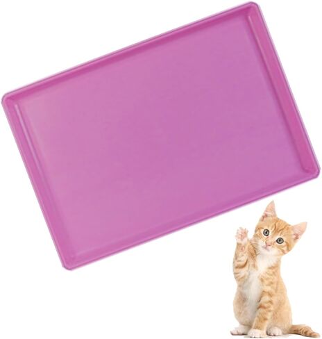 Pet Food Mat Waterproof Rubber for Replacement Tray Dog Crate Cages Crates Avoid Water or Spilling Out Dishwasher Safe Pink 34.8" LX22.6 WX1.4 H in Saudi Arabia
