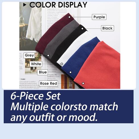 عصابات رأس رياضية للرجال والنساء، عصابة رأس للتمرين ماصة للرطوبة، عصابات رأس للجري وركوب الدراجات وكرة القدم واليوجا وعصابة شعر للنساء والرجال 6 قطع in Kuwait