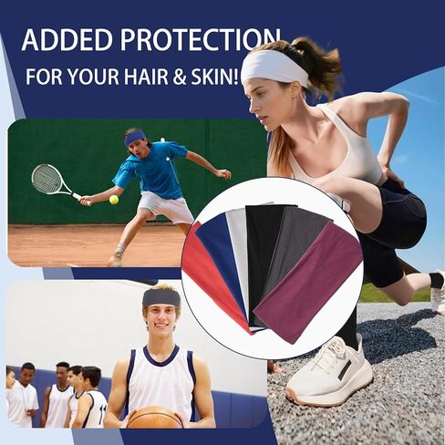 عصابات رأس رياضية للرجال والنساء، عصابة رأس للتمرين ماصة للرطوبة، عصابات رأس للجري وركوب الدراجات وكرة القدم واليوجا وعصابة شعر للنساء والرجال 6 قطع in Kuwait