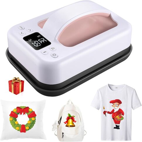 Heat Press Small Heat Press Machine for Heating Transfer, 7 × 4.8 inch Portable Easy Press Mini Heat Press for DIY T Shirts, Hats, Bags.etc(Blue) in Kuwait