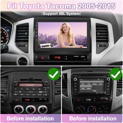 Car Radio for Toyota Tacoma 2005-2015 Built-in carplay Android Anto,9 inch Android 12 Car Stereo Head Unit 2G RAM 32GROM with DSP WiFi GPS Navigation Bluetooth Steering Wheel Control in Saudi Arabia