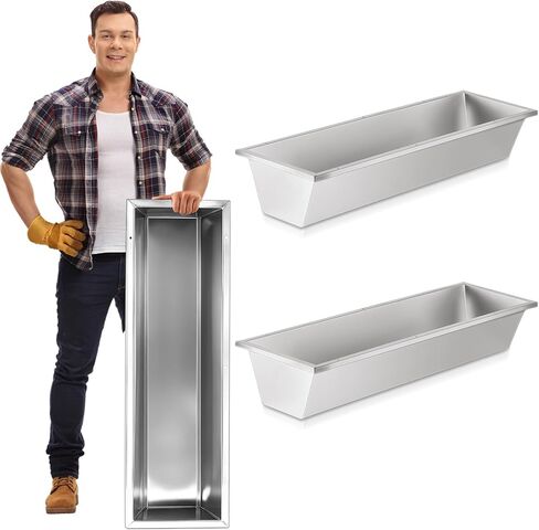 Geelin 2 Pcs 11 Gallon Large Capacity Livestock Water Trough 39 Long Livestock Feeding Trough for Pig Calves Sheep Horses Alpacas and Goats Farm Animal Feeding (Stainless Steel) in Kuwait