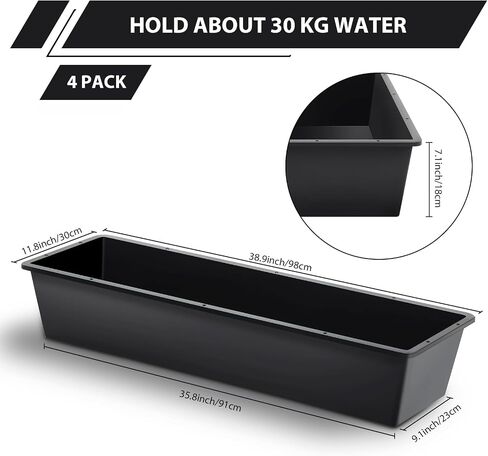 Geelin 2 Pcs 11 Gallon Large Capacity Livestock Water Trough 39 Long Livestock Feeding Trough for Pig Calves Sheep Horses Alpacas and Goats Farm Animal Feeding (Stainless Steel) in Kuwait
