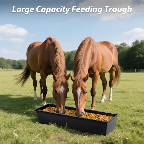 Geelin 2 Pcs 11 Gallon Large Capacity Livestock Water Trough 39 Long Livestock Feeding Trough for Pig Calves Sheep Horses Alpacas and Goats Farm Animal Feeding (Stainless Steel) in Kuwait