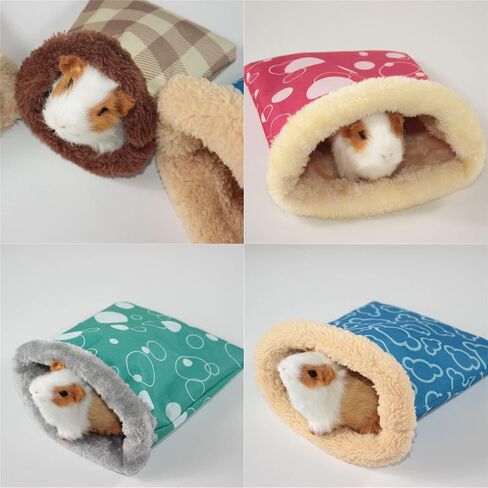 حقيبة نوم الهامستر، سرير شتوي ناعم دافئ، قطيفة صغيرة لعش الحيوانات الأليفة، كيس مخبأ، كيس للقنفذ، خنزير غينيا، السنجاب، الحيوانات الصغيرة (لون عشوائي) in Kuwait