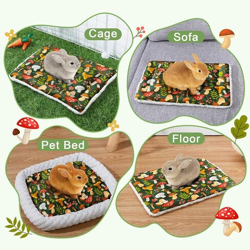 Glittme 10Pcs Guinea Pig Bed Soft Bunny Mats Warm Rabbit Bedding Guinea Pigs Mat Small Animal in Kuwait