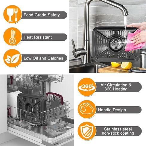 GWYXC Air Fryer Grill Pan for Ninja Foodi DZ401 DZ550 DualZone Air Fryers, Replacement Air Fryer Crisper Plate Grill Plate Tray Accessories with Rubber Bumpers, Dishwasher Safe in Saudi Arabia