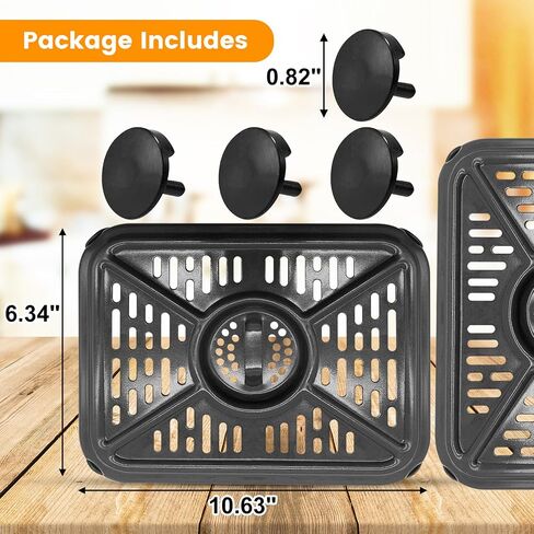 GWYXC Air Fryer Grill Pan for Ninja Foodi DZ401 DZ550 DualZone Air Fryers, Replacement Air Fryer Crisper Plate Grill Plate Tray Accessories with Rubber Bumpers, Dishwasher Safe in Saudi Arabia