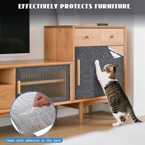 Cat Scratch Furniture Protector,Couch Protector from Cat Claws,Couch Cover for Cats,Adhesive Cuttable Kitten Scratch for DIY Climbing,Suitable for Sofa,Wall,Door,Table Legs (Khaki, 39.3x15.7in) in Kuwait