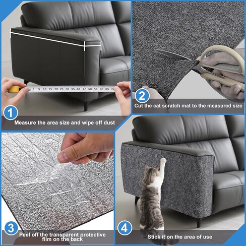 Cat Scratch Furniture Protector,Couch Protector from Cat Claws,Couch Cover for Cats,Adhesive Cuttable Kitten Scratch for DIY Climbing,Suitable for Sofa,Wall,Door,Table Legs (Khaki, 39.3x15.7in) in Kuwait