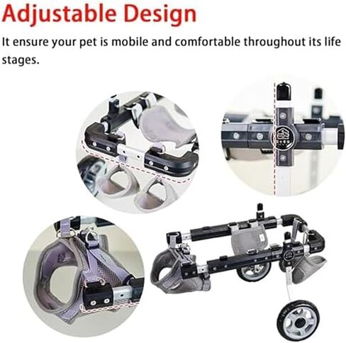 Adjustable Dog Rehabilitation Cart Pet Assistant Device, 2 Wheels Wheelchair Stroller for Doggy Cat Back Legs, Disabled Dog Mobility Assisted Car(Medium) in Saudi Arabia