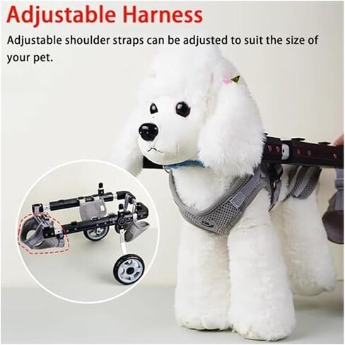 Adjustable Dog Rehabilitation Cart Pet Assistant Device, 2 Wheels Wheelchair Stroller for Doggy Cat Back Legs, Disabled Dog Mobility Assisted Car(Medium) in Saudi Arabia