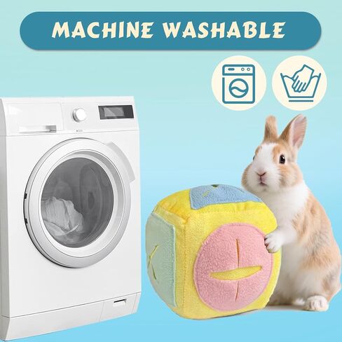 Large Rabbit Foraging Toy with Bell, Washable Snuffle Ball for Rabbits Toys Interactive Puzzle Bunny Toy Treat Dispenser Encourage Natural Foraging Skills Slow Feeder for Small Animals - Pink in Kuwait