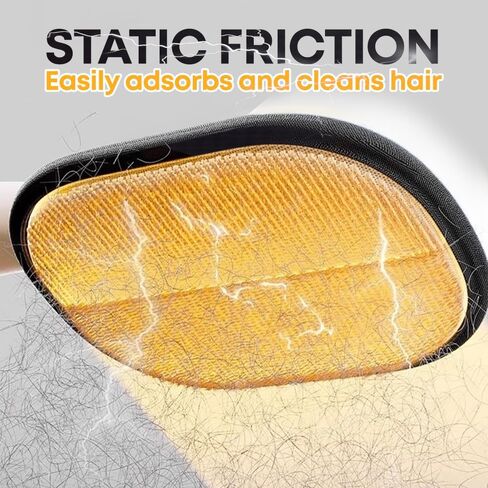 قفاز إزالة شعر الحيوانات الأليفة للقطط والكلاب، قفاز شبكي إلكتروستاتيكي مطور بخمسة أصابع، مزيل للفراء والوبر قابل لإعادة الاستخدام للأريكة والأريكة والسجاد والملابس ومقعد السيارة - أسود in Kuwait