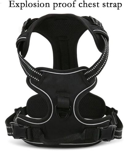 سرج للكلاب مزود بمشبكين للمقود، مبطن ناعم قابل للتعديل، مقبض عاكس وسهل التحكم للكلاب الكبيرة، أسود، XL in Saudi Arabia