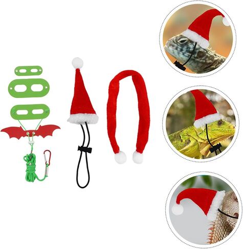 Bearded Dragon Leash with Hat and Scarf Outdoor Reptile Harness for Lizards Geckos and Small Pets Unique Christmas Costume Accessory for Walking and Holiday Parties in Saudi Arabia
