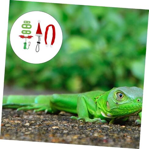 Bearded Dragon Leash with Hat and Scarf Outdoor Reptile Harness for Lizards Geckos and Small Pets Unique Christmas Costume Accessory for Walking and Holiday Parties in Saudi Arabia
