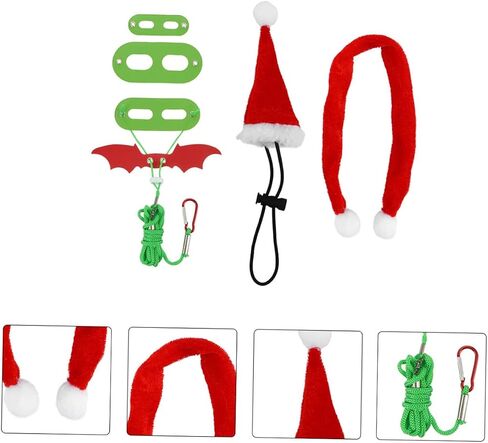 Bearded Dragon Leash with Hat and Scarf Outdoor Reptile Harness for Lizards Geckos and Small Pets Unique Christmas Costume Accessory for Walking and Holiday Parties in Saudi Arabia