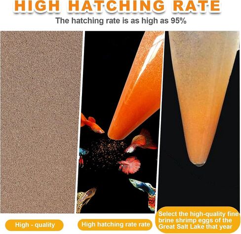 Brine Shrimp Eggs Fish Food - Sea Monkey Eggs 90% Hatch Rate Aquatic Foods for Freshwater & Saltwater Fish, Shrimp, Fry (0.7oz) in Saudi Arabia