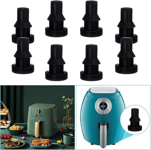 12Pcs Rubber Feet for Slow Cookers Replaceable Slow Cooker Legs Pot Insert Accessories Prevent Scratches Marks and Damages Rubber Push-in Bumper, Black in Saudi Arabia