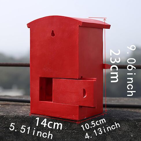 Vintage British Style Red Post Box Bird Feeder, Decorative Royal Mail ER Design for Garden, Tree Mount in Saudi Arabia