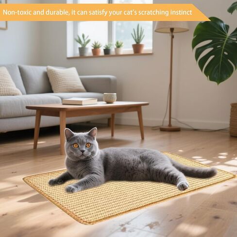 6 Pcs Cat Scratcher Mat, Sisal Cat Scratching Pad Scratch Mat for Cat with Adhesive Loop Tape Cat Scratch Pad Rug for Protect Wall Couch Carpet Window Perch (15.7x7.8 Inch) in Kuwait