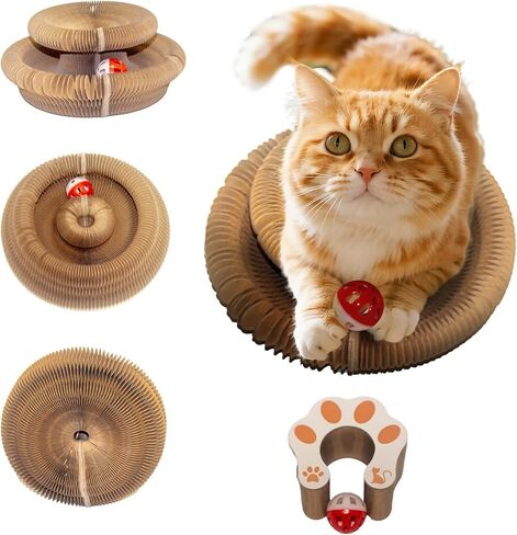Cat Scratching Board, Magic Organ Thickened Cat Toy, Scratch-Resistant and Abrasion-Resistant, Kitty curlz Foldable Accordion Cats Toy (1 Pcs) in Saudi Arabia