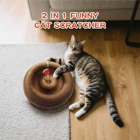 Cat Scratching Board, Magic Organ Thickened Cat Toy, Scratch-Resistant and Abrasion-Resistant, Kitty curlz Foldable Accordion Cats Toy (1 Pcs) in Saudi Arabia