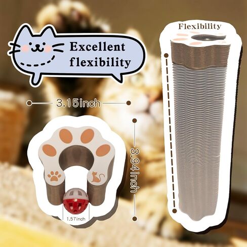 Cat Scratching Board, Magic Organ Thickened Cat Toy, Scratch-Resistant and Abrasion-Resistant, Kitty curlz Foldable Accordion Cats Toy (1 Pcs) in Saudi Arabia