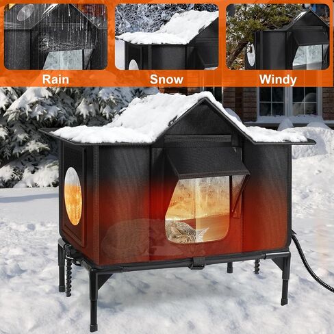 Outdoor Cat House Weatherproof, Heated Cat House, Insulated Cat House(M) in Saudi Arabia