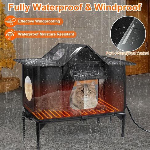 Outdoor Cat House Weatherproof, Heated Cat House, Insulated Cat House(M) in Saudi Arabia